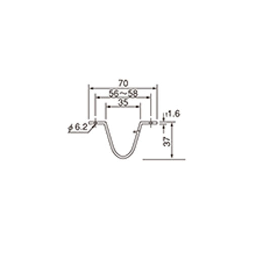 スワロン ストリップドアーシート Bタイプ固定式フレーム シルバー 製品図面・寸法図-2