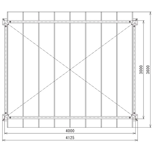 スライドルーフテント(3m×4m)  製品図面・寸法図