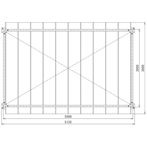 スライドルーフテント(3m×5m)  製品図面・寸法図