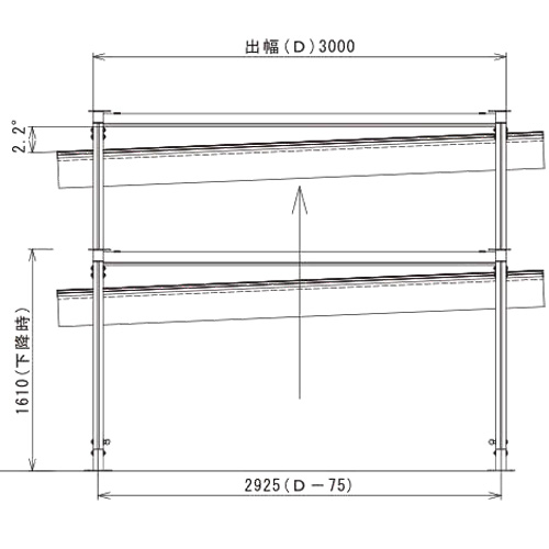 スライドルーフテント(3m×6m)  製品図面・寸法図