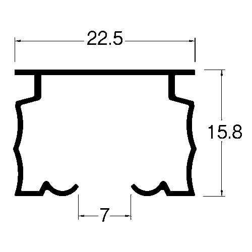 TOSO ニューデラック レールセット 2m アルミナチュラル 製品図面・寸法図