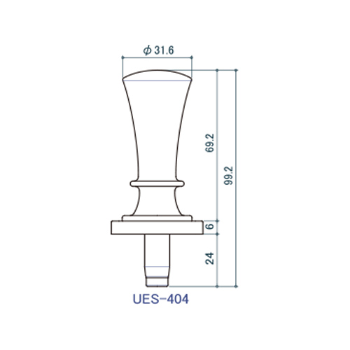 シロクマ Uポール 義星セット (UP-40用) クローム UES-404 製品図面・寸法図