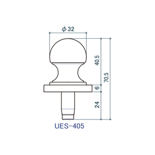 シロクマ Uポール 義星セット (UP-40用) 金 UES-405 製品図面・寸法図