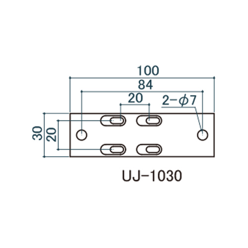 シロクマ Uポール 角度対応プレートジョイント 30mm シルバー UJ-1030 製品図面・寸法図