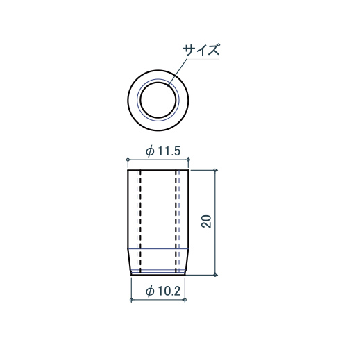 シロクマ Uポール 打込ナット M10 ニッケル US-110 製品図面・寸法図