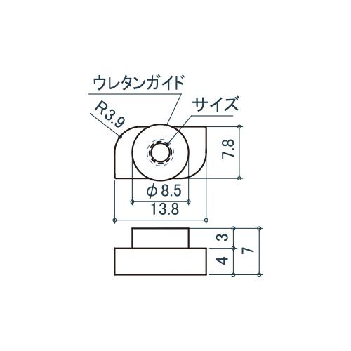 シロクマ Uポール ローター M5 SUS304 US-305P 製品図面・寸法図