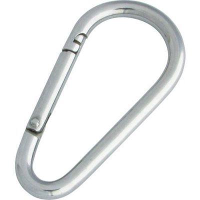 水本 ステンレス ナス型カラビナ(環なし) 線径5mm長さ54mm