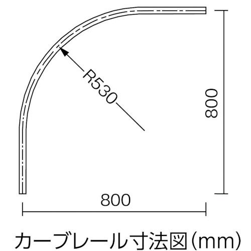 岡田 D40カーブレール 800×800×530R ステンレス | ヨドヤ【公式