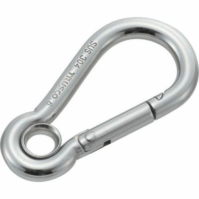 TRUSCO スナップフック A型 リング付 ステンレス 6mm×8mm (2個入)