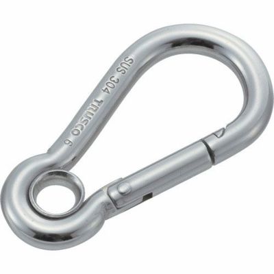 TRUSCO スナップフック A型 リング付 ステンレス 7mm×10mm (1個入)