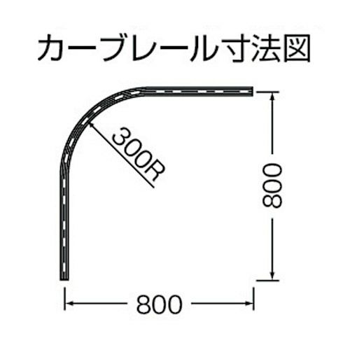 岡田 D30ホワイトカーブレール 800×800×300R アルミ | ヨドヤ【公式
