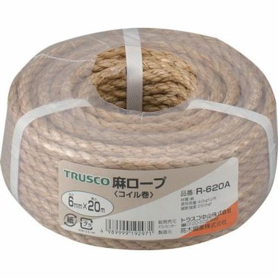 TRUSCO 麻ロープ 3つ打タイプ 6mm×20m巻