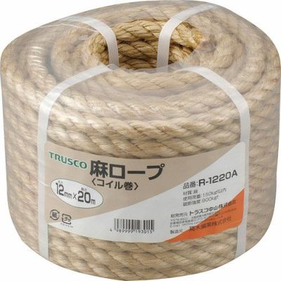 TRUSCO 麻ロープ 3つ打タイプ 12mm×20m巻