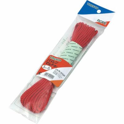 TRUSCO パイレンカラーロープ 3つ打タイプ 5mm×10m 赤