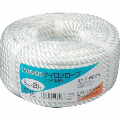 TRUSCO ナイロンロープ 3つ打タイプ 6mm×20m巻
