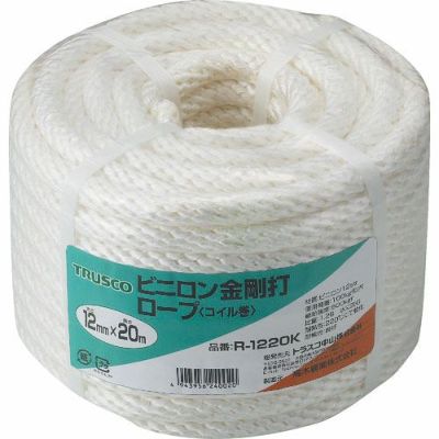 TRUSCO ビニロンロープ 金剛打タイプ 12mm×20m巻