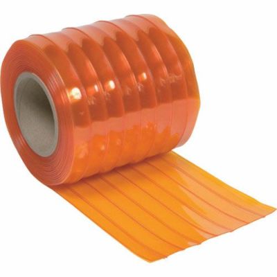 スワロン ストリップドアーシート リブ付静電防虫オレンジ 200mm巾×12m巻 2mm厚