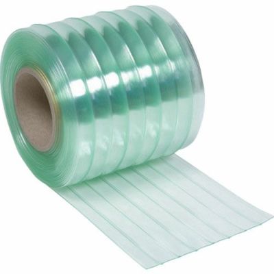 スワロン ストリップドアーシート リブ付静電透明 200mm巾×12m巻 2mm厚