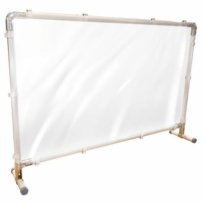 透明ビニールパーテーション クイックバリア 非防炎 (幅120×高さ60cm) 卓上タイプ