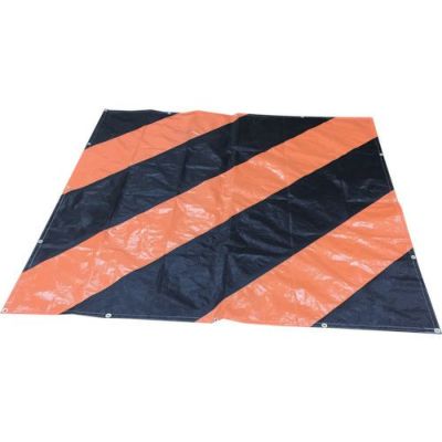 旭産業 注意喚起シート 3.52×3.52m ハトメ付 (ストライプ模様)