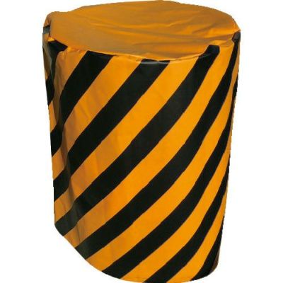 旭産業 注意喚起 ドラム缶カバー (底なし) 0.35mm厚 ドラム缶用 (ストライプ模様)