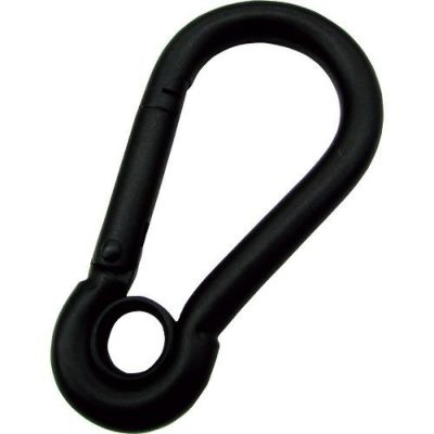 水本 ステンレス スナップフック A型 リング付 黒塗装(マットブラック) 線径5mm 長さ53mm