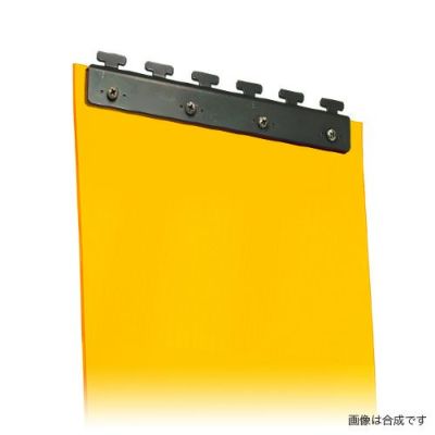 のれんビニールカーテン 300mm幅・静電防虫オレンジ2mm厚／スチールハンガー(スワロン製のれんシート)