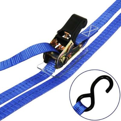 フリーク ラッシングベルト青 S字フック0.4ton 幅25mm×長さ0.5+1m 75373