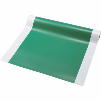 ビバ歩行帯フィルム 超耐久歩行帯 (ノンスリップ加工) 1000mm幅x3m巻 Rohs2対応品 緑地＆白ライン