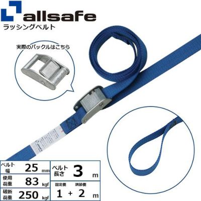 allsafe ベルト荷締機 カム式 両端ループ仕様 (軽荷重) 固定1m×調節2m CL2LP12