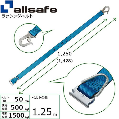 allsafe カゴ台車落下防止ベルト (1本) ベルト幅50mm 50-RBB-1