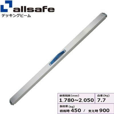 allsafe プッシュ式デッキングビーム Sサイズ 使用範囲 1,780～2,050mm PDB-S