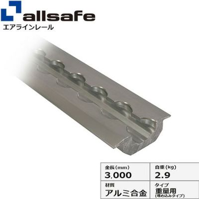 allsafe エアラインレール重量用 (埋め込みタイプ) AR-S