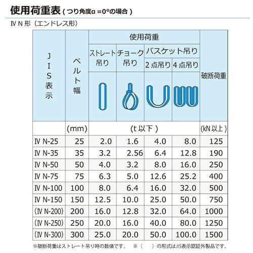 シライ シグナルスリング ハイグレート SG4N エンドレス形 幅100mm 長さ5m-