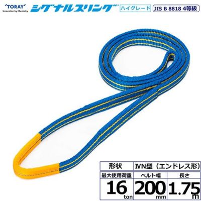 シライ シグナルスリングHG SG4N エンドレス形 16ton 幅200mm 長さ1.75m