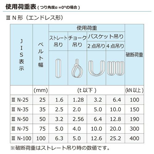 シライ ポリエステルスリング PET3N エンドレス形 5ton 幅75mm 長さ3m