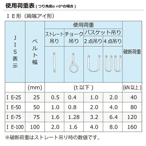 シライ ケミカルスリング C1E 両端アイ形 2ton 幅100mm 長さ3.5m