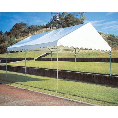 ゴトー工業 集会用伸縮式テント ウイングテント (白天幕) 2間×3間 WT-23 (傾斜地・段差対応テント)