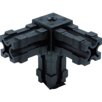 TRUSCO 25mmアルミフレーム用ジョイント 3方向 穴付き