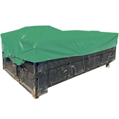 着脱式コンテナシート 小型～中型(2～4t)コンテナ用 W3000×H4200mm／国産エステル帆布 グリーン