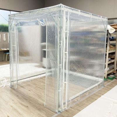 ゴトー工業 軽量間仕切ビニールブース 屋内向け 奥行5m×幅3m (組立式)